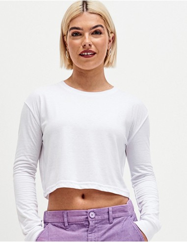 A-JT016-Womens Long Sleeve Cropped T